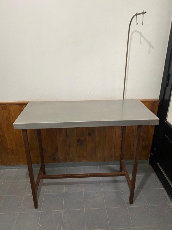Producto - CAMILLA VETERINARIA 110x50x90 CON SOPORTE PARA LINEA DE SUERO #9666