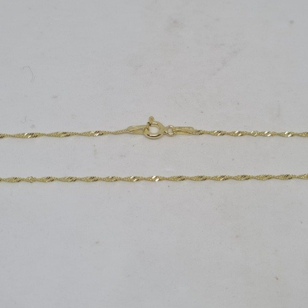 Producto - Cadena singapur plata dorada x50cm