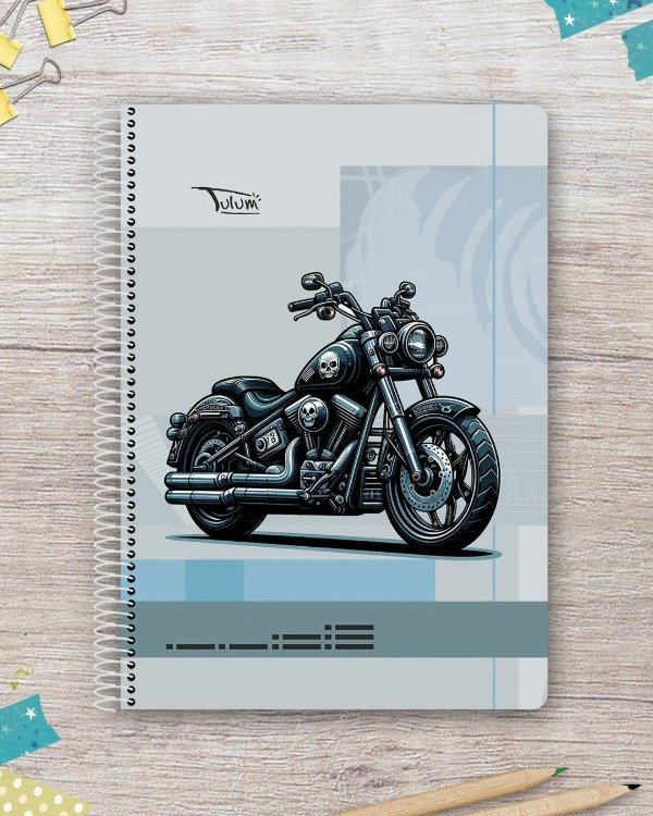 Producto - Cuaderno A4 tapa rígida plástica 100h/50h dis. moto