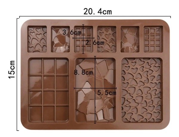 Producto - MOLDE SILICONA MIX TABLETAS DE CHOCO - 1