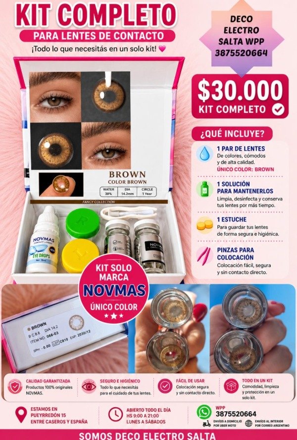 Producto - KIT LENTES DE CONTACTO BROWN NOVMAS