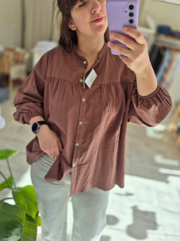 Producto - Camisa Amplia Nepal Chocolate