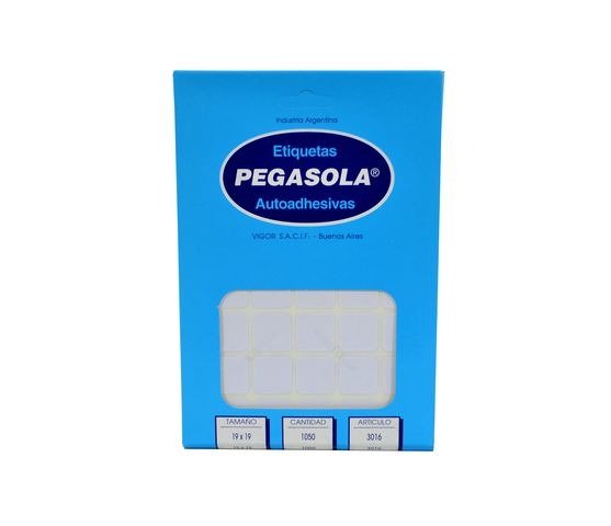 Producto - ETIQUETA AUTOADHESIVA BLANCA 19X19MM CAJA 35 UNIDADES X30 HOJAS PEGASOLA