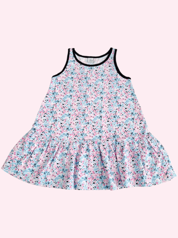 Producto - Vestido solero blanco con flores azul y rosa Broer 5/6 años