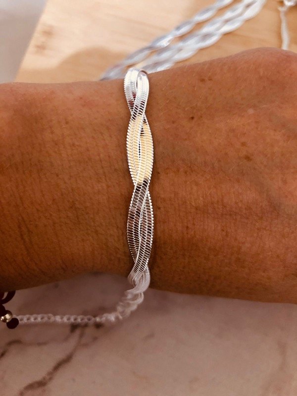 Producto - Pulse Snake trenzado doble con extensión Acero Blanco