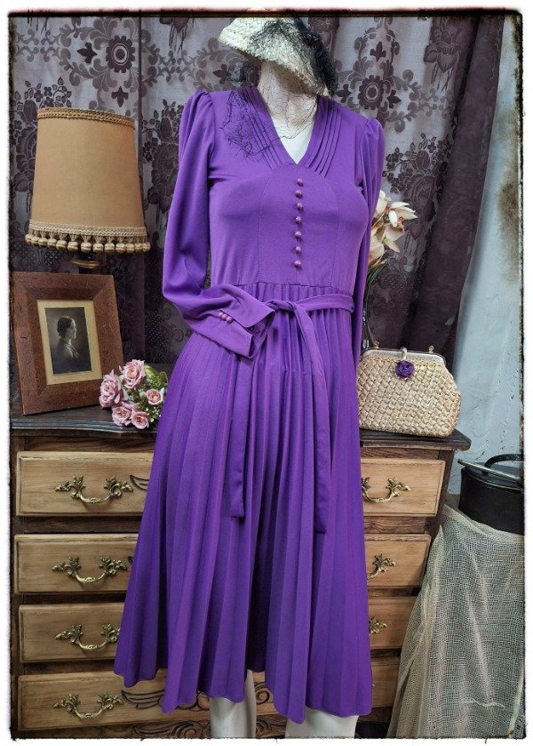 Producto - Vestido Jersey Violeta plisado
