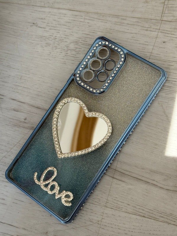 Producto - Case love 2en1 borde de strass azul
