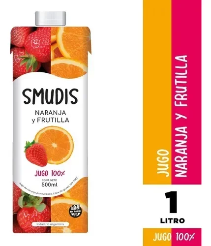 Producto - Jugo Naranja-Frutilla Smudis 1 Litro