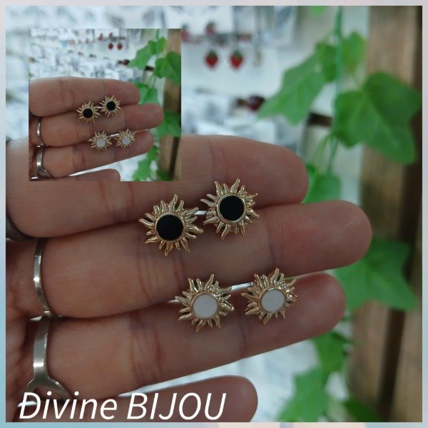 Producto - Aros sol  acero dorado