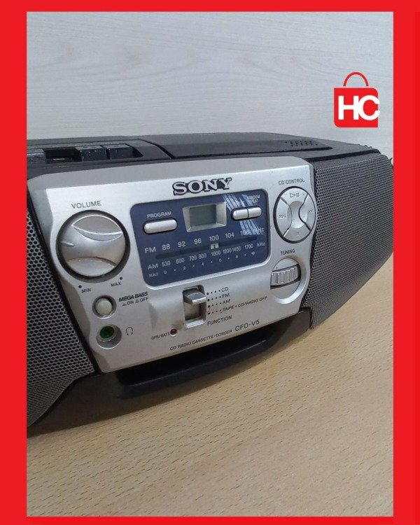 Producto - Radio grabador portatíl Sony CFD-V5 con CD, cassette y radio AM/FM - 3