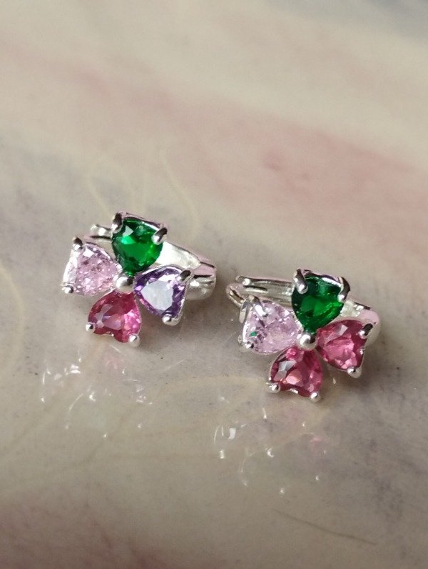 Producto - Aros argollas mini flor colores