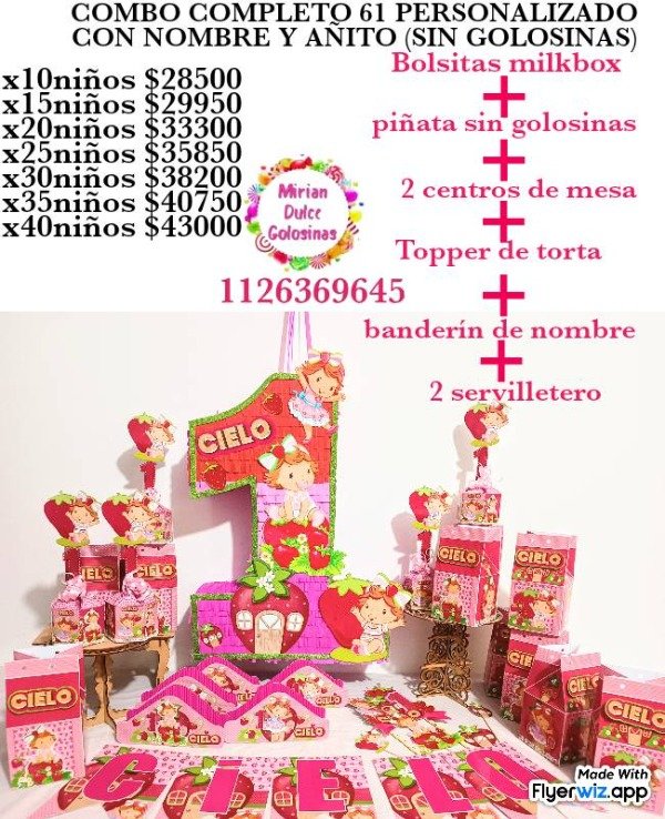 Producto - Combo completo 61 frutillita sin golosinas