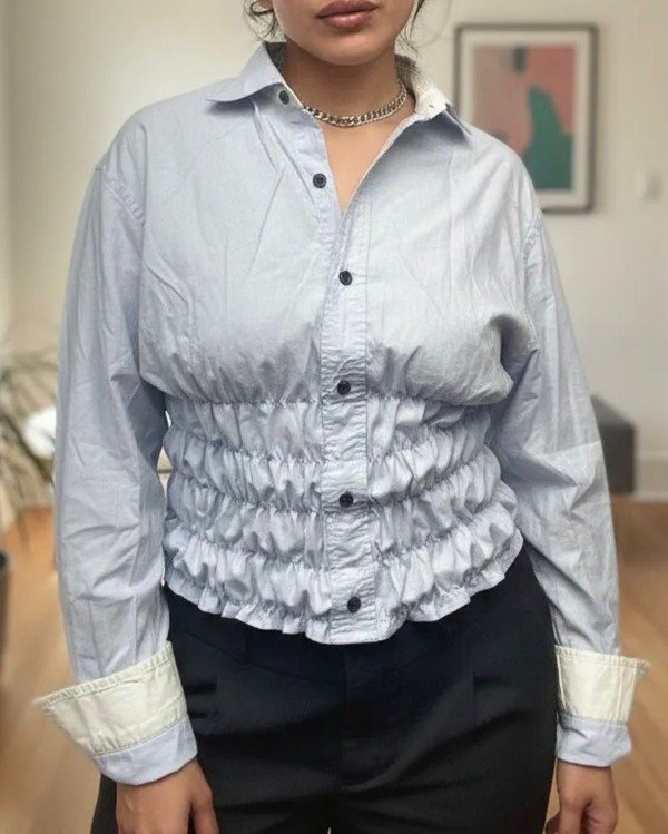 Producto - Camisa Fruncida Celeste
