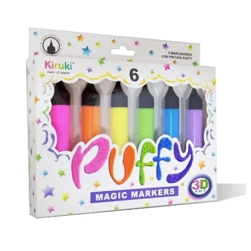 Producto - MARCADORES PUFFY MAGIC 3D ESTUCHE X6 COLORES SURTIDO