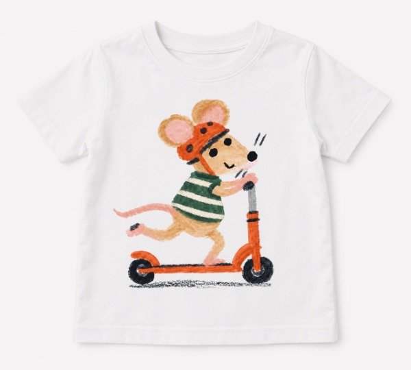Producto - Remera Infantil - RATON EN MONOPATIN - 1