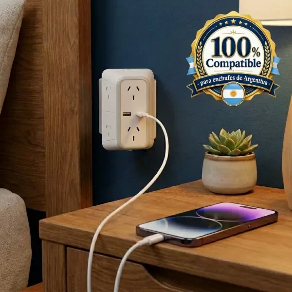 Producto - Enchufe multitoma de Carga Piramidal  Usb+c