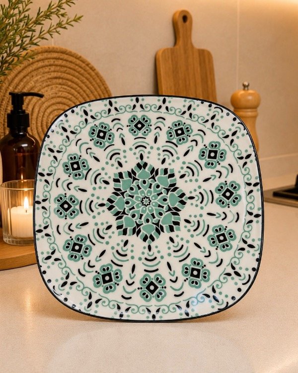 Producto - PLATO DE CERÁMICA 21cm VERDE
