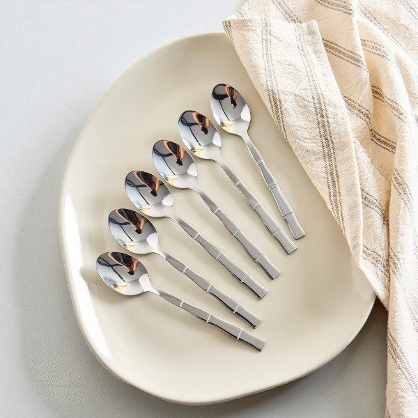Producto - Set de 6 cucharitas mod. Bambu plateado