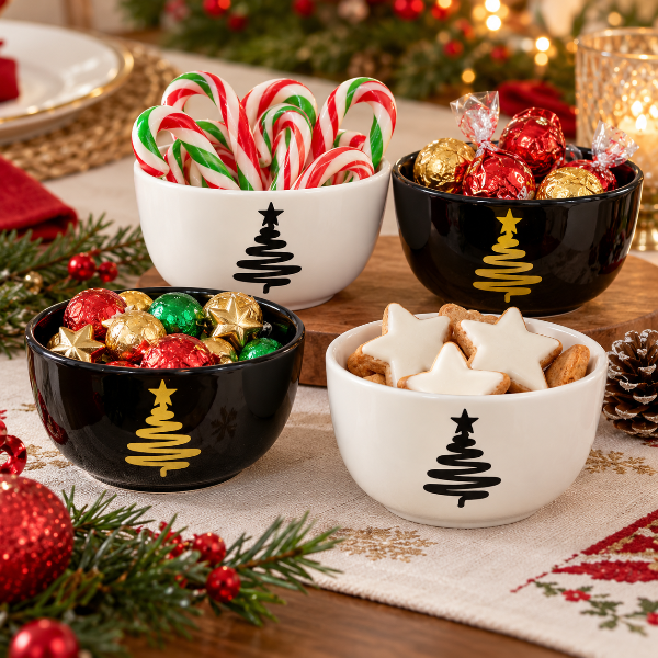 Producto - Set Navideño de 4 cuencos de cerámica de 350cc en caja - 2