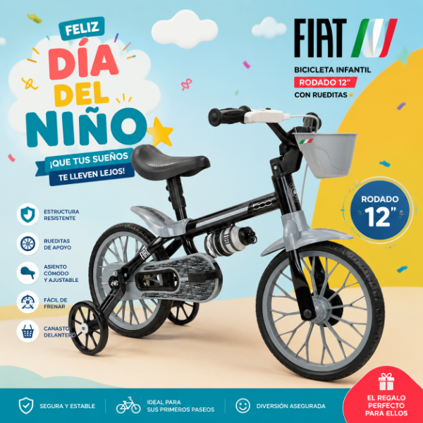 Producto - BICICLETA INFANTIL DE FIAT RODADO 12 CON RUEDITAS