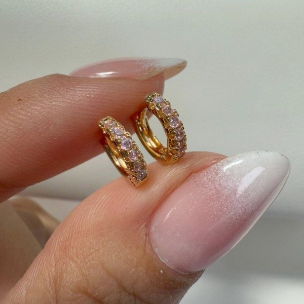 Producto - Aros Dorado Yani - Rosado