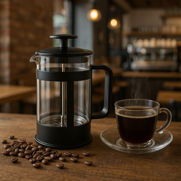 Producto - CAFETERA CON EMBOLO 1000ML DISEÑO NEGRO - PROMO IMBATIBLE