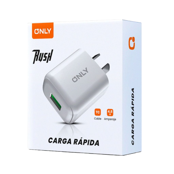 Producto - Cargador Only Rush con Cable Usb Tipo C - Color Blanco