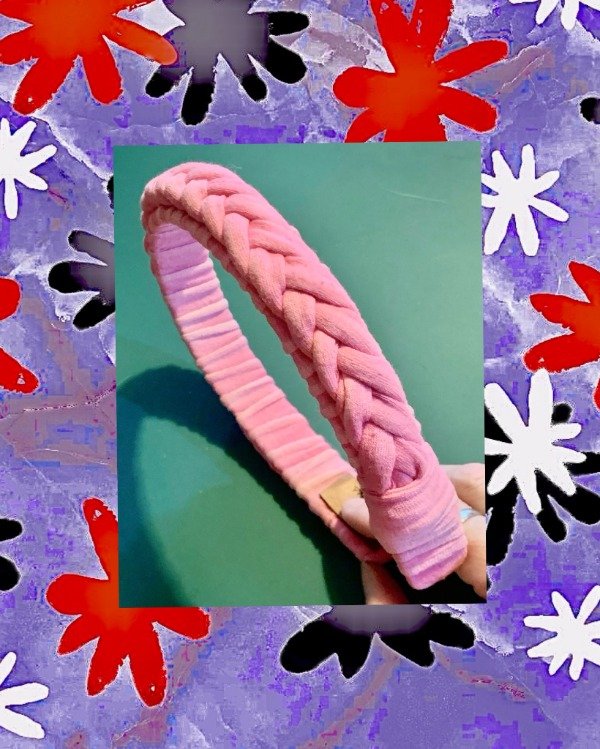 Producto - Vincha firme c/diseño trenzado Rosa