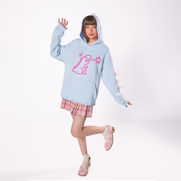 Producto - Buzo Kaiju Celeste Candy Unisex Algodón Moda Harajuku - 2