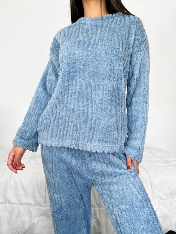 Producto - Pijama Renu Polar Soft Celeste (Art 999E)
