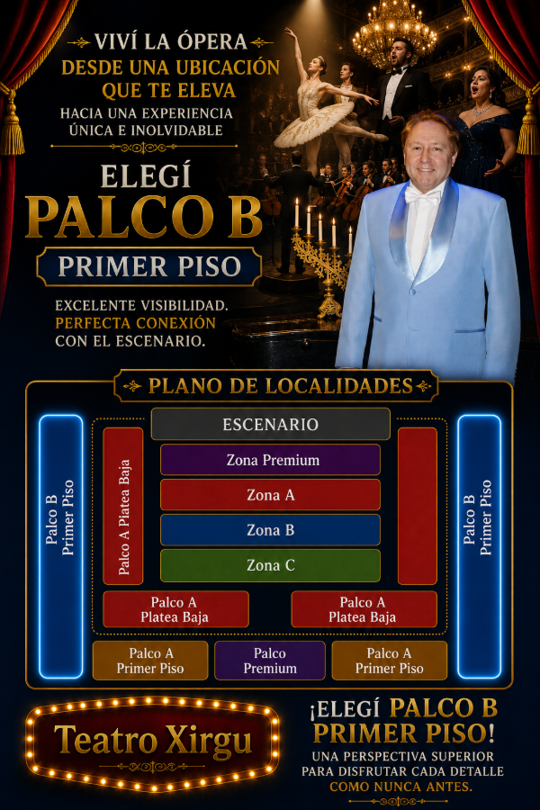 Producto - Entradas para el show PALCO B PRIMER PISO TEATRO MARGARITA XIRGU