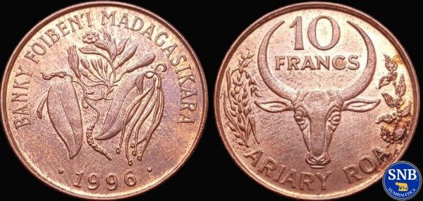 Producto - Madagascar - 10 Francos (1996) KM #22 - Tercera República