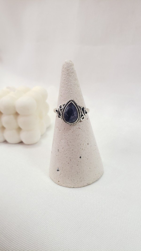 Producto - Anillo cianita azul con detalle