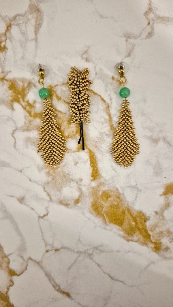 Producto - Aros Plumaje Dorado XL - 4