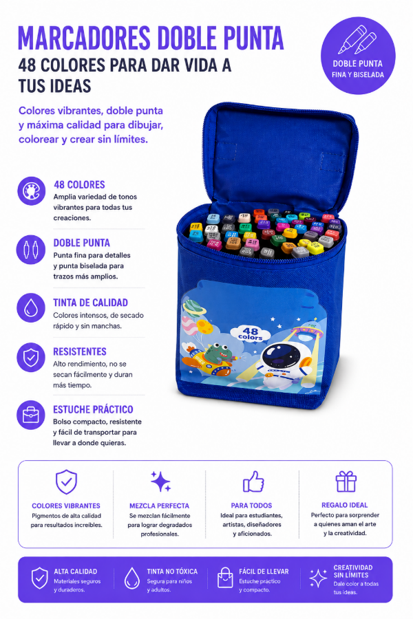 Producto - Marcadores 48 colores doble punta