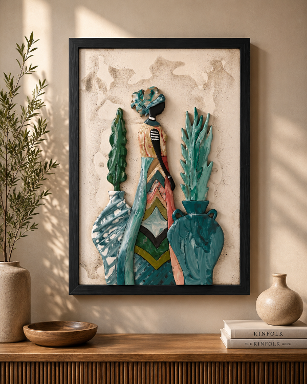 Producto - Cuadros Artesanal Mujer Africana Serenidad