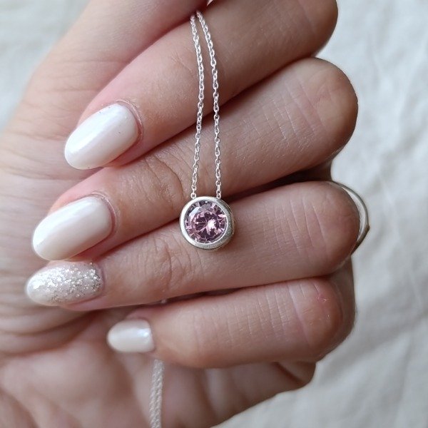 Producto - CADENA Y DIJE PUNTO DE LUZ ROSA - 0