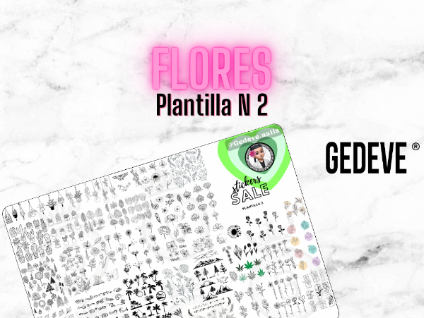 Producto - Plantilla para Stickers de Nail Art N 2 (FLORES) - PDF Descargable