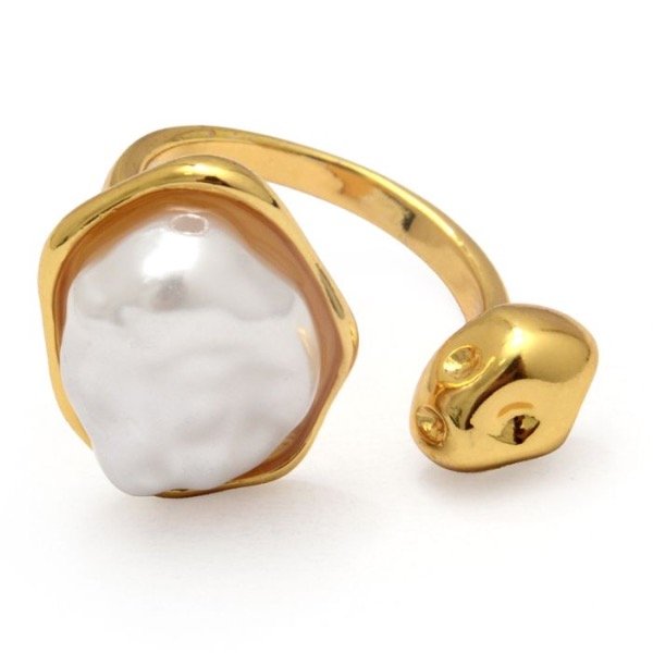 Producto - Anillo  dorado Perla Irregular