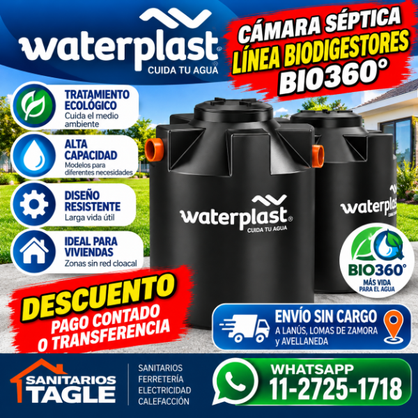Producto - Biodigestor Estándar Waterplast 3000 Lts. (40 personas)