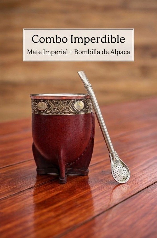 Producto - COMBO MATE IMPERIAL+BOMBILLA DE ALPACA