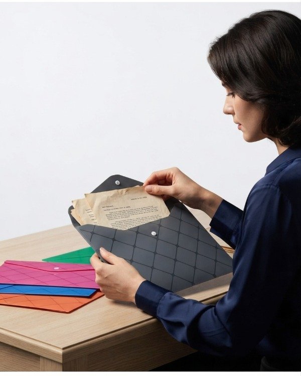 Producto - Sobre Plastico A4 Con Boton Estampado Rombos - 0