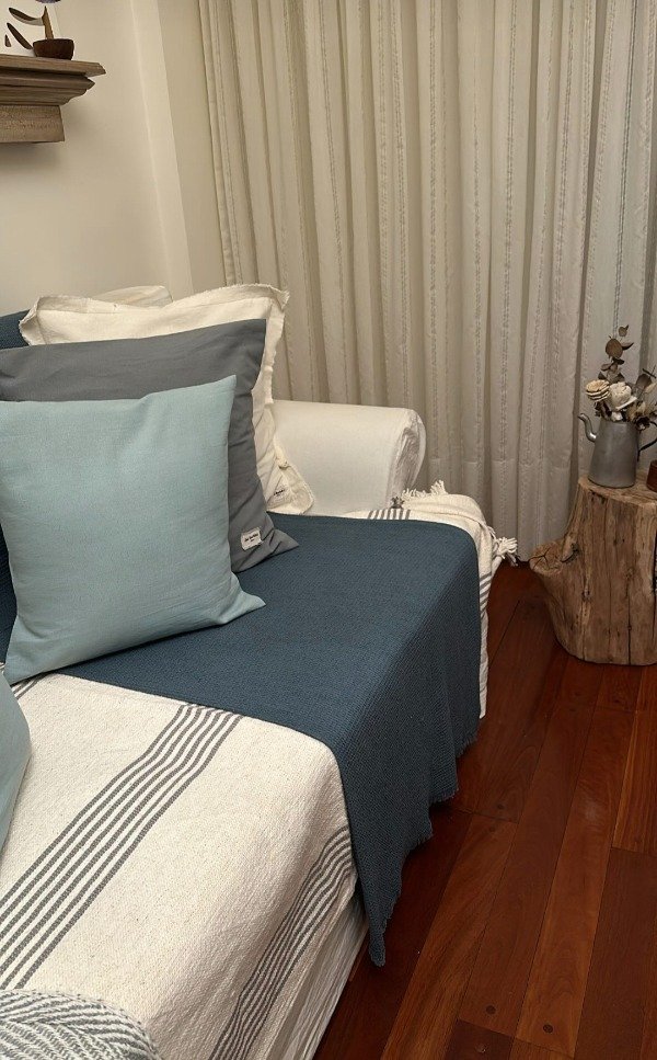 Producto - Manta telar 1.90x 1.50 varias lineas grises