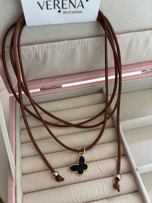 Producto - Choker mariposa negra c.marrón