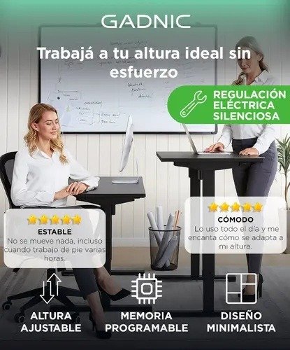 Producto - Escritorio regulable electrico -120X60X18 -ajuste de altura c/panel de memoria - - 1