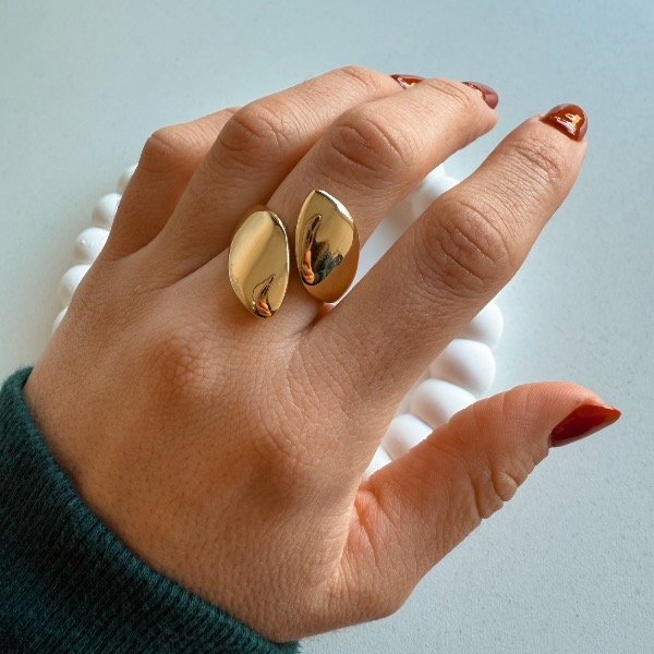 Producto - Anillo chunky Polo - Dorado