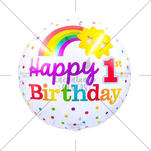 Producto - Globo Arcoiris C/Sol Happy birthday 18 Pulgadas
