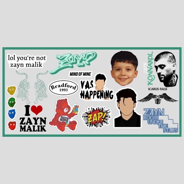 Producto - Zayn - Plancha de Stickers DTF UV