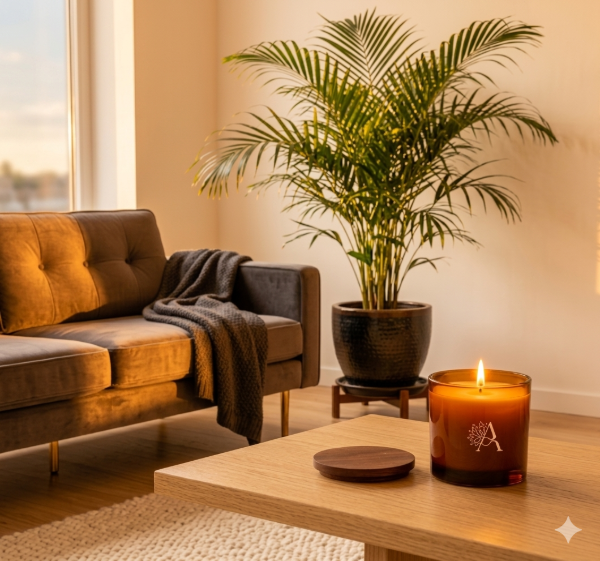 Producto - Vela Aromática 220grs envase vidrio ambar con tapa - 1