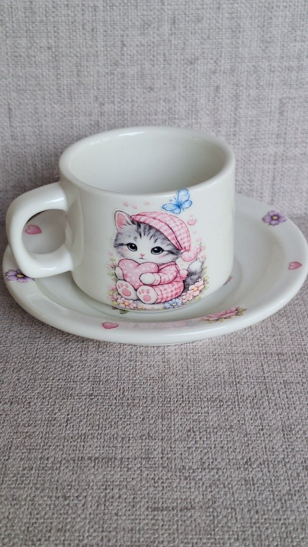 Producto - Tacita con plato gatitos - 1